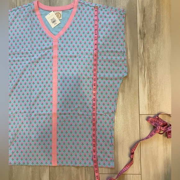 NWT TBBC Colada Holly Hills V-Neck Short Sleeve Printed Cotton Cover-Up Size S - Picture 8 of 10